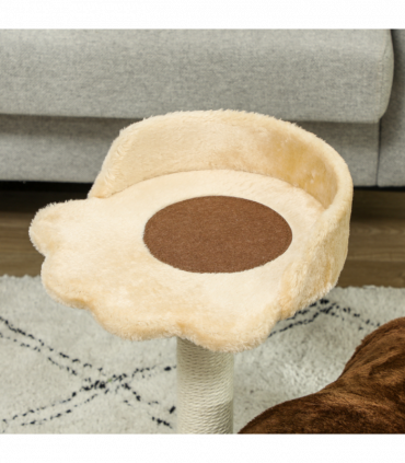 PawHut Cat Tree w/ Scratching Post, Bed, Cat Tunnel, Toy Ball, Dark Brown