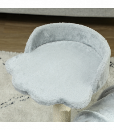 PawHut Cat Tree w/ Scratching Post, Bed, Cat Tunnel, Toy Ball, Grey