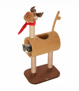 PawHut Cat Tree, 98cm Deer Themed Cat Tower for Indoor Cats and Kittens