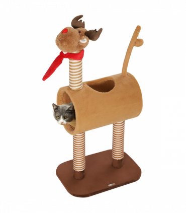 PawHut Cat Tree, 98cm Deer Themed Cat Tower for Indoor Cats and Kittens