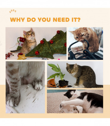 PawHut Cat Wheel with Brake, Scratching Pads - Grey