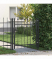 vidaXL Fence Gate Grey 100 x 100 cm Powder coated steel