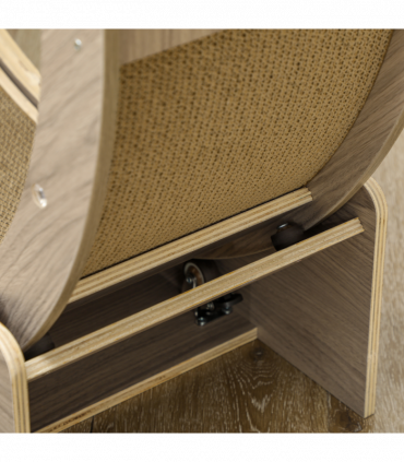 PawHut Cat Wheel with Brake, Scratching Pads - Walnut Brown