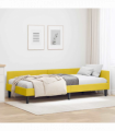 vidaXL Corner Bed Frame Yellow 80 x 200 cm Velvet and Engineered wood