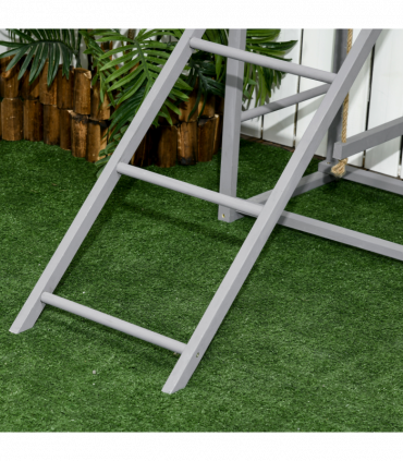 PawHut Chicken Activity Play Chicken Coop with Swing Set for 3-4 Birds, Grey