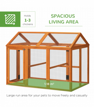 PawHut Chicken Run, Wooden Chicken Coop w/ Combinable Design - Orange