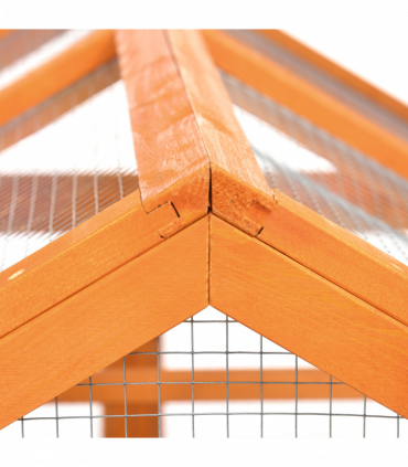 PawHut Chicken Run, Wooden Chicken Coop w/ Combinable Design - Orange