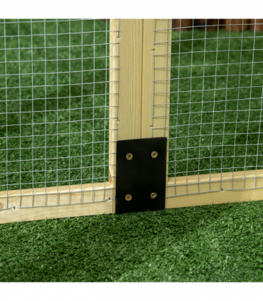 PawHut Chicken Run, Wooden Chicken Coop w/ Combinable Design-Natural Wood Finish