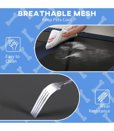 PawHut Cooling Raised Dog Bed w/ Breathable Mesh, for L Dogs - Dark Blue