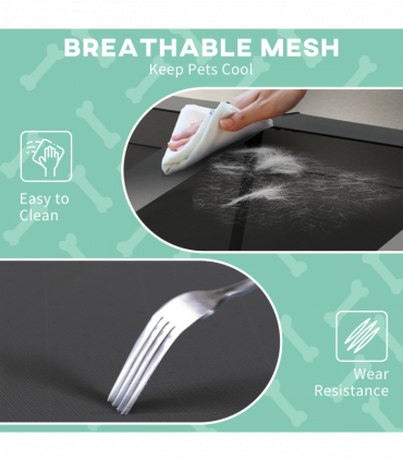 PawHut Cooling Raised Dog Bed w/ Breathable Mesh, for L Dogs - Light Grey