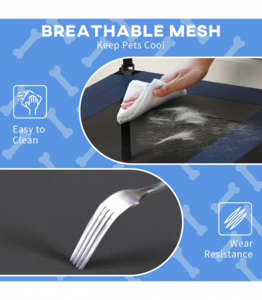 PawHut Cooling Raised Dog Bed w/ Breathable Mesh, for M, L Dogs - Dark Blue