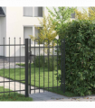 vidaXL Fence Gate Grey 100 x 120 cm Powder coated steel