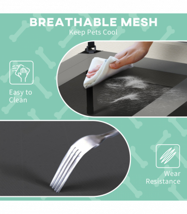 PawHut Cooling Raised Dog Bed w/ Breathable Mesh, for M, L Dogs - Light Grey