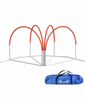 PawHut Dog Agility Equipment Set with 4 PCS Weave Pole, Orange