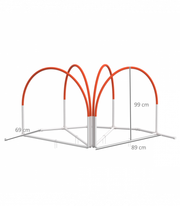 PawHut Dog Agility Equipment Set with 4 PCS Weave Pole, Orange