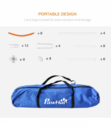 PawHut Dog Agility Equipment Set with 4 PCS Weave Pole, Orange