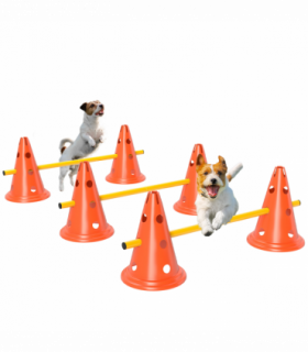 PawHut Dog Agility Equipment Set, 3 PCS Adjustable Height Jumping Obstacles