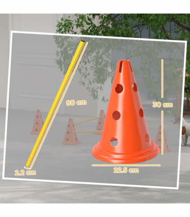 PawHut Dog Agility Equipment Set, 3 PCS Adjustable Height Jumping Obstacles