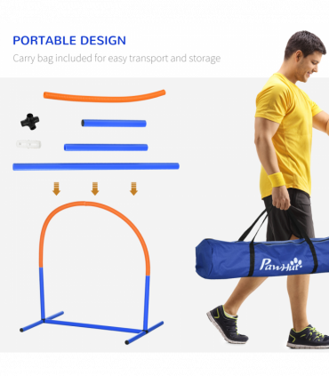 PawHut Dog Agility Training Equipment Pet Agility Training Set with Carry Bag