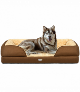 PawHut Dog Bed Calming Pet Bed Dog Mattress for Large Dogs - Brown