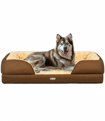 PawHut Dog Bed Calming Pet Bed Dog Mattress for Large Dogs - Brown