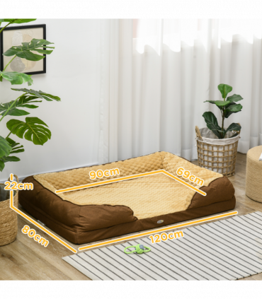 PawHut Dog Bed Calming Pet Bed Dog Mattress for Large Dogs - Brown