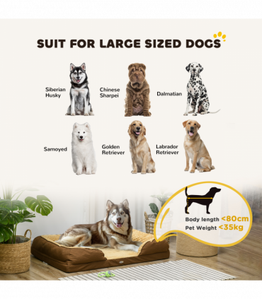 PawHut Dog Bed Calming Pet Bed Dog Mattress for Large Dogs - Brown