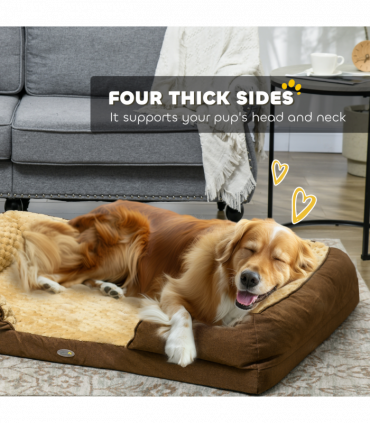 PawHut Dog Bed Calming Pet Bed Dog Mattress for Large Dogs - Brown