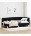 vidaXL Corner Bed Frame Black 80 x 200 cm Fabric and Engineered wood
