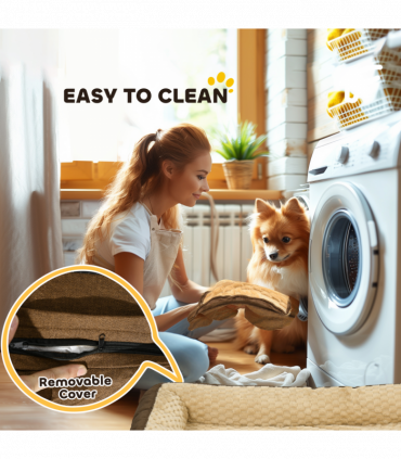 PawHut Dog Bed Calming Pet Bed Dog Mattress for Large Dogs - Brown