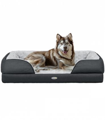 PawHut Dog Bed Calming Pet Bed Dog Mattress for Large Dogs - Charcoal Grey