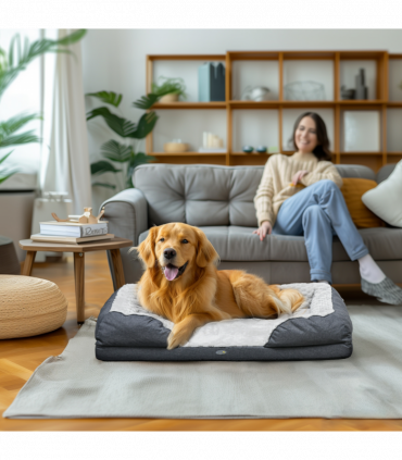 PawHut Dog Bed Calming Pet Bed Dog Mattress for Large Dogs - Charcoal Grey