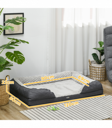 PawHut Dog Bed Calming Pet Bed Dog Mattress for Large Dogs - Charcoal Grey