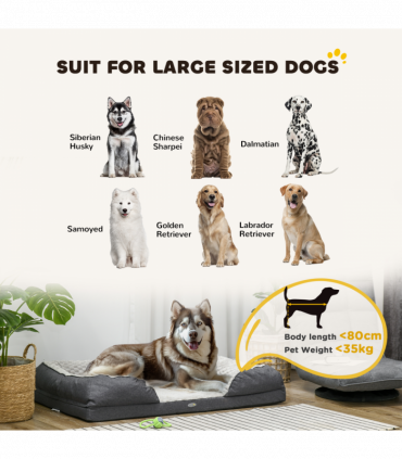 PawHut Dog Bed Calming Pet Bed Dog Mattress for Large Dogs - Charcoal Grey