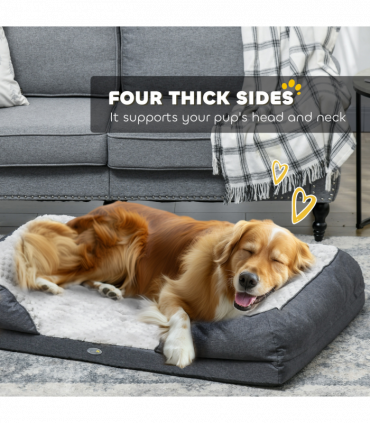 PawHut Dog Bed Calming Pet Bed Dog Mattress for Large Dogs - Charcoal Grey