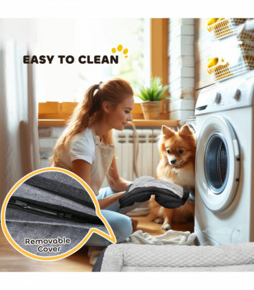 PawHut Dog Bed Calming Pet Bed Dog Mattress for Large Dogs - Charcoal Grey