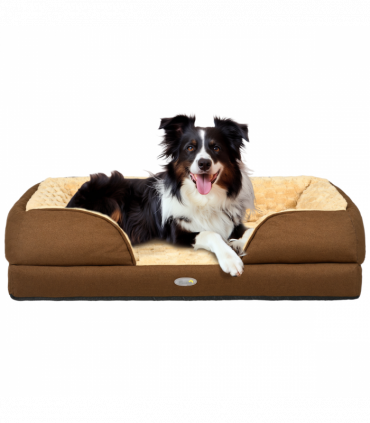 PawHut Dog Bed Calming Pet Bed Dog Mattress for Medium Dogs - Brown