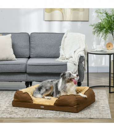 PawHut Dog Bed Calming Pet Bed Dog Mattress for Medium Dogs - Brown