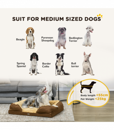 PawHut Dog Bed Calming Pet Bed Dog Mattress for Medium Dogs - Brown