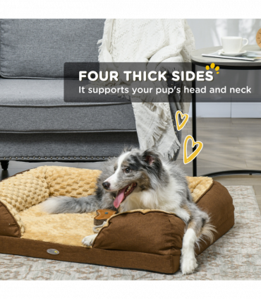 PawHut Dog Bed Calming Pet Bed Dog Mattress for Medium Dogs - Brown