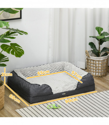 PawHut Dog Bed Calming Pet Bed Dog Mattress for Medium Dogs - Charcoal Grey