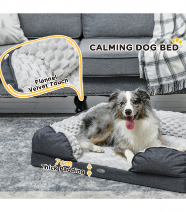 PawHut Dog Bed Calming Pet Bed Dog Mattress for Medium Dogs - Charcoal Grey