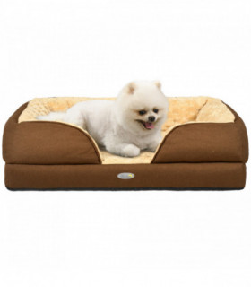 PawHut Dog Bed Calming Pet Bed Dog Mattress for Small Dogs - Brown