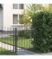 vidaXL Garden Gate with Lock Grey 100 x 100 cm Steel