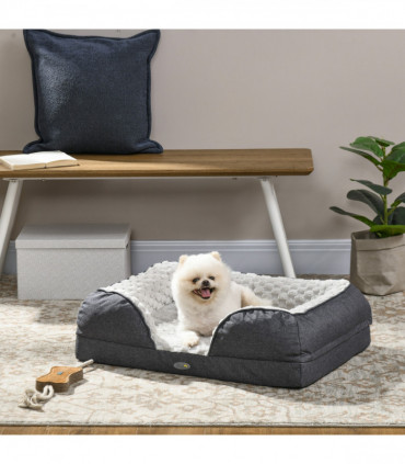 PawHut Dog Bed Calming Pet Bed Dog Mattress for Small Dogs - Charcoal Grey
