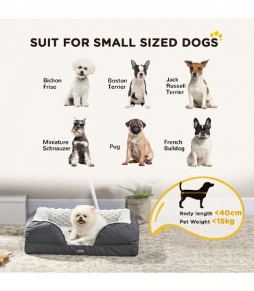 PawHut Dog Bed Calming Pet Bed Dog Mattress for Small Dogs - Charcoal Grey