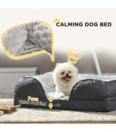 PawHut Dog Bed Calming Pet Bed Dog Mattress for Small Dogs - Charcoal Grey