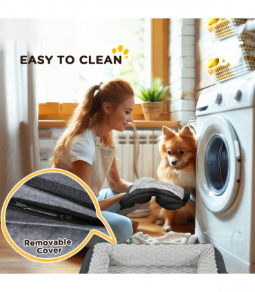 PawHut Dog Bed Calming Pet Bed Dog Mattress for Small Dogs - Charcoal Grey