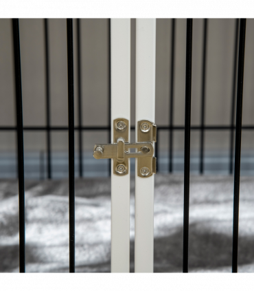 PawHut Dog Crate Furniture End Table w/ Soft Washable Cushion, Lockable Door