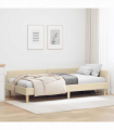 vidaXL Corner Bed Frame Cream 90 x 190 cm Fabric and Engineered wood